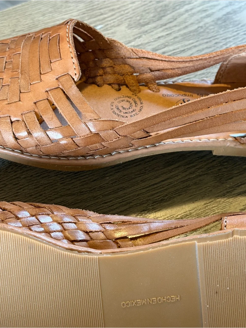 Indios Woven Leather Slip-On Flats - Tan